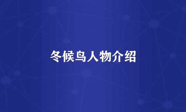 冬候鸟人物介绍