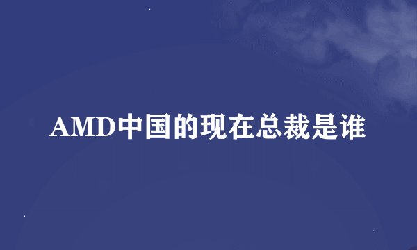 AMD中国的现在总裁是谁