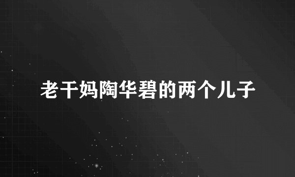老干妈陶华碧的两个儿子