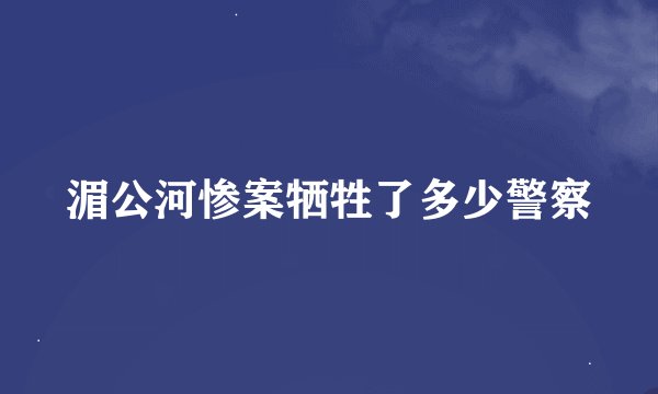 湄公河惨案牺牲了多少警察