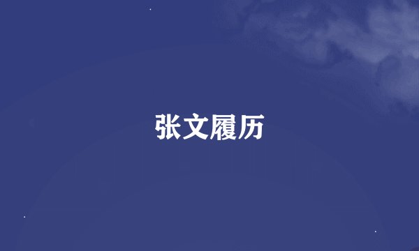张文履历