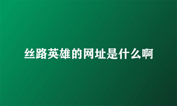 丝路英雄的网址是什么啊