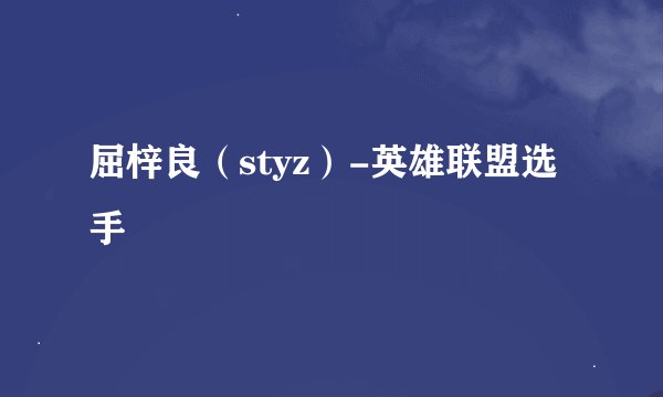 屈梓良（styz）-英雄联盟选手