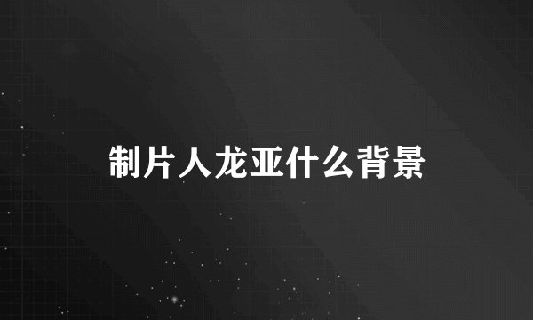 制片人龙亚什么背景