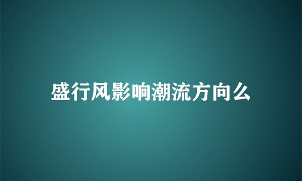 盛行风影响潮流方向么
