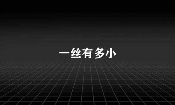 一丝有多小