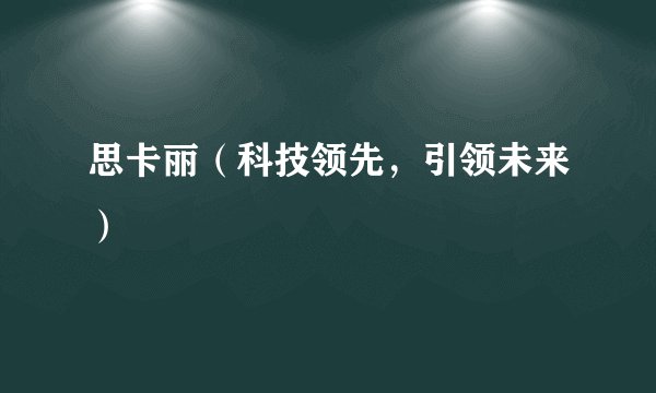 思卡丽（科技领先，引领未来）