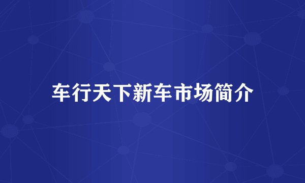 车行天下新车市场简介