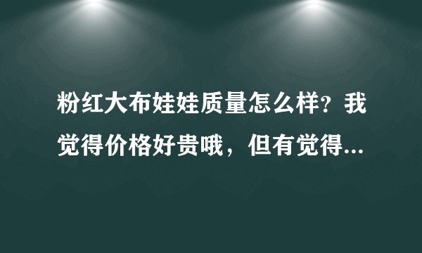 粉红大布娃娃质量怎么样？我觉得价格好贵哦，但有觉得款式很特别，有没有买过的给我一点意见