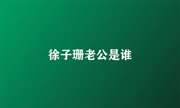 徐子珊老公是谁