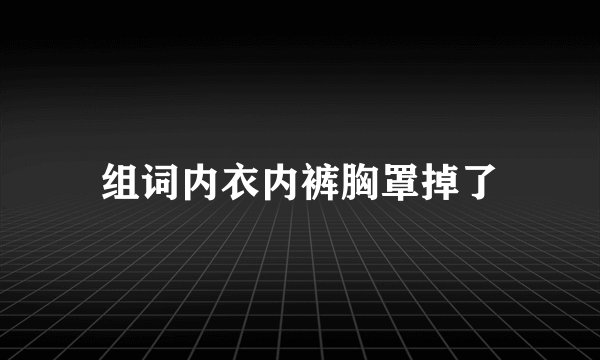 组词内衣内裤胸罩掉了