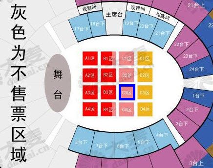 周杰伦2014北京工体演唱会内场D3区11排3和4位置怎么样？当时选的时候没看清，跪求大麦网工作人员解读。