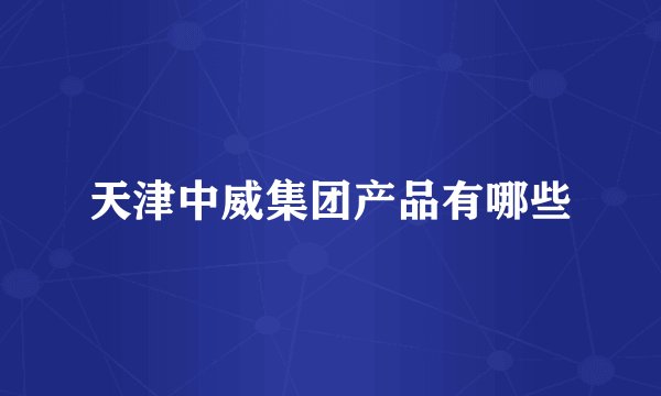 天津中威集团产品有哪些