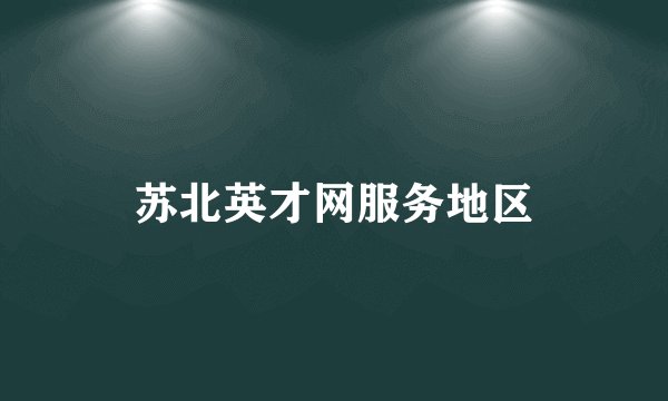 苏北英才网服务地区