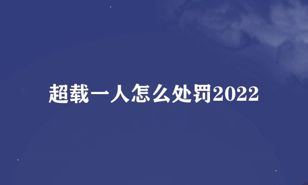 超载一人怎么处罚2022
