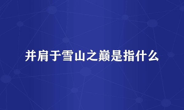 并肩于雪山之巅是指什么
