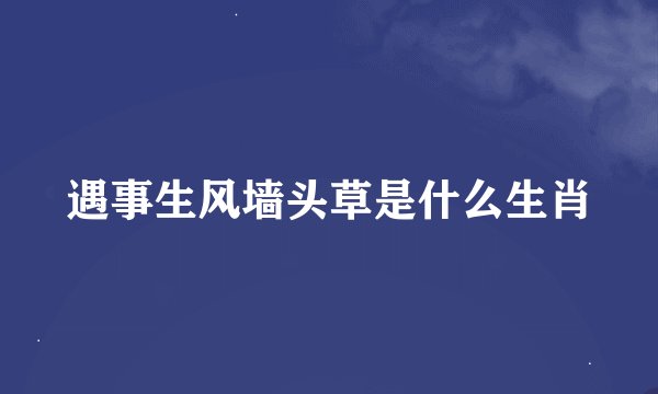 遇事生风墙头草是什么生肖