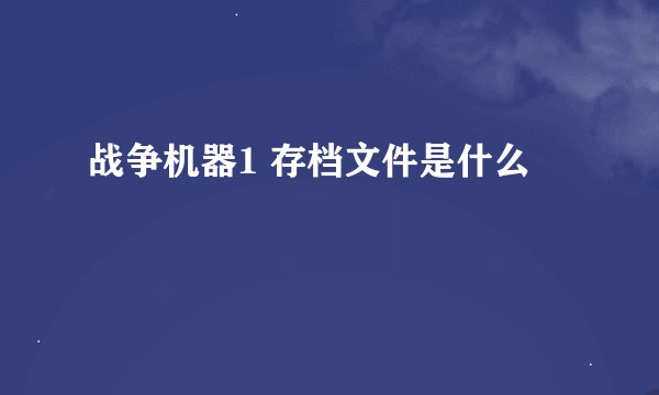 战争机器1 存档文件是什么