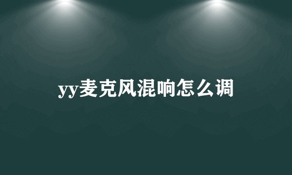 yy麦克风混响怎么调