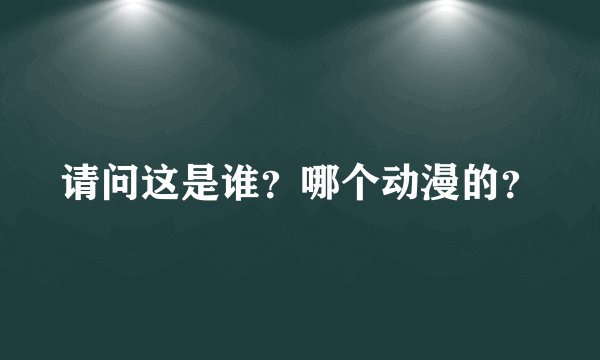 请问这是谁？哪个动漫的？