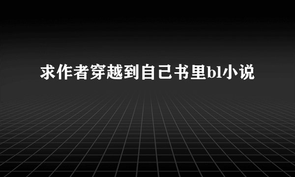 求作者穿越到自己书里bl小说