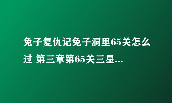 兔子复仇记兔子洞里65关怎么过 第三章第65关三星图文攻略