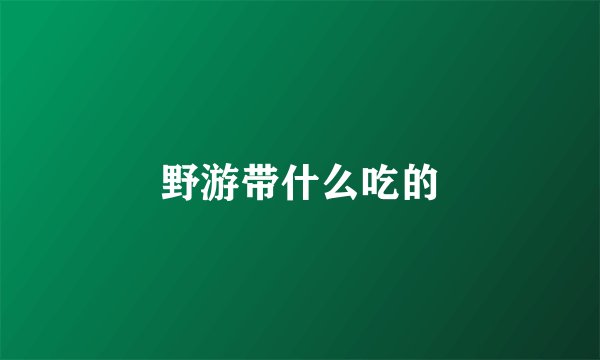 野游带什么吃的