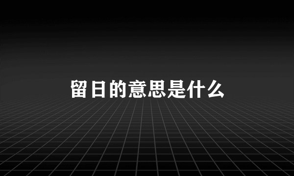 留日的意思是什么