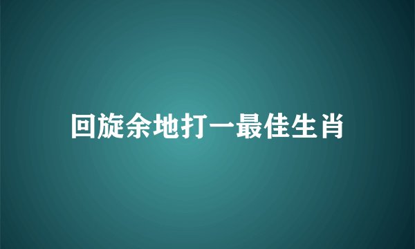 回旋余地打一最佳生肖