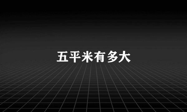 五平米有多大