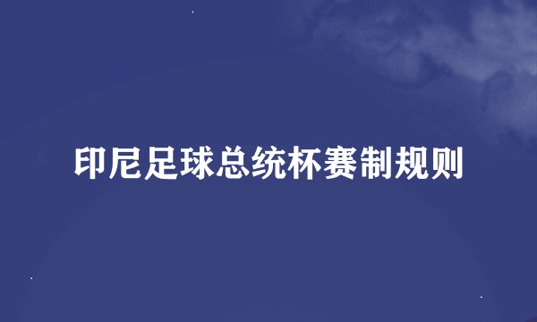 印尼足球总统杯赛制规则
