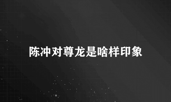 陈冲对尊龙是啥样印象