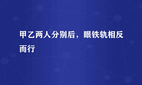 甲乙两人分别后，眼铁轨相反而行