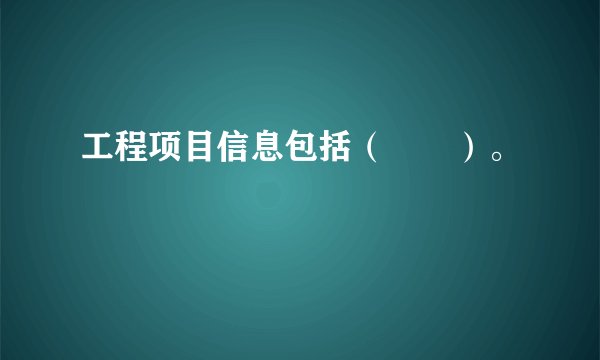 工程项目信息包括（　　）。