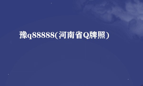 豫q88888(河南省Q牌照)