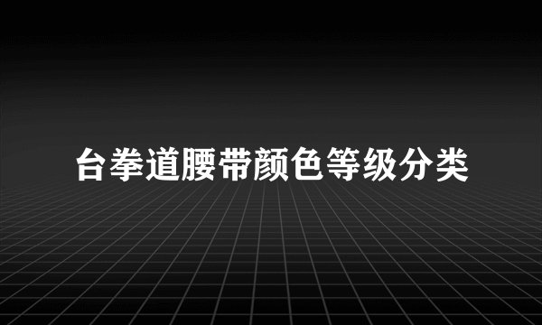 台拳道腰带颜色等级分类