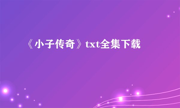 《小子传奇》txt全集下载