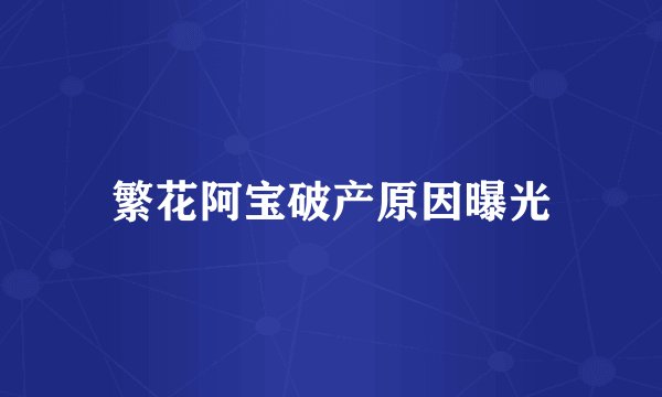 繁花阿宝破产原因曝光