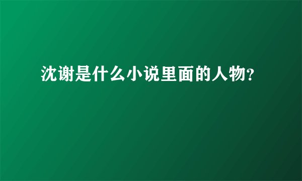 沈谢是什么小说里面的人物?