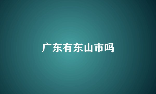 广东有东山市吗