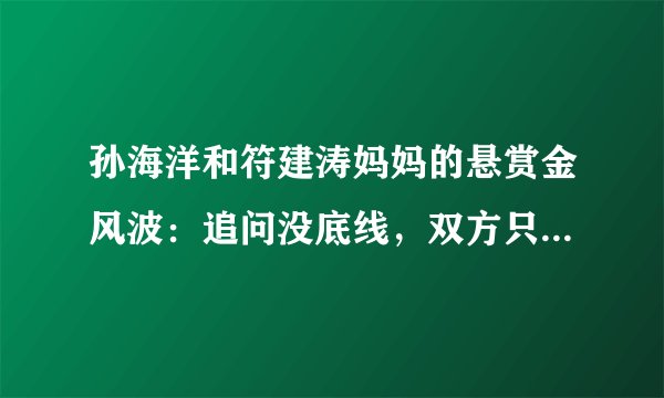 孙海洋和符建涛妈妈的悬赏金风波：追问没底线，双方只能强给强拒