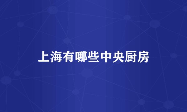 上海有哪些中央厨房