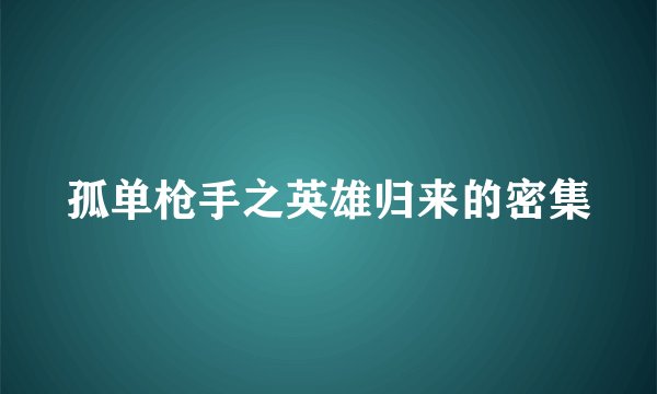 孤单枪手之英雄归来的密集
