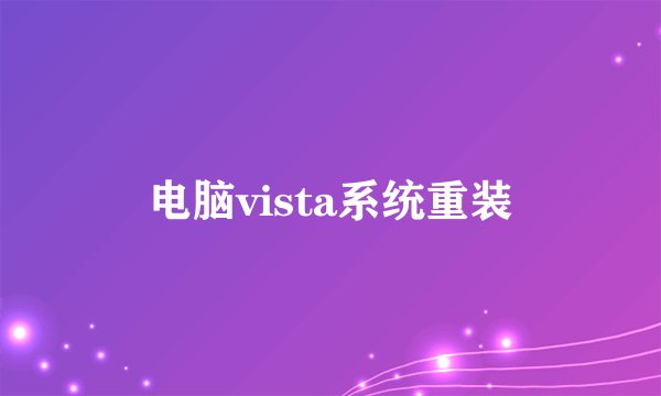 电脑vista系统重装