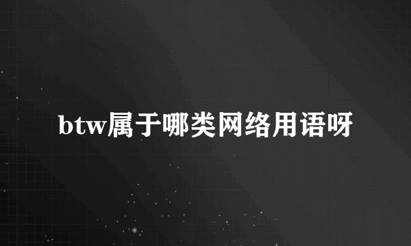 btw属于哪类网络用语呀