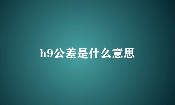 h9公差是什么意思
