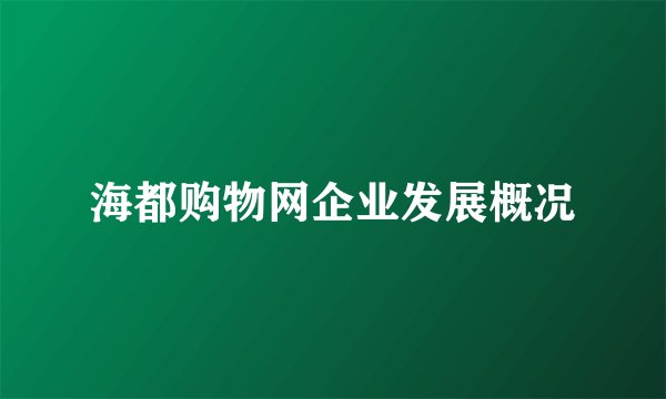 海都购物网企业发展概况