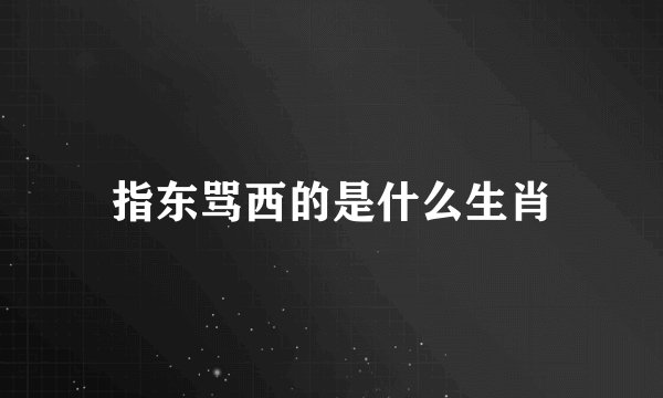 指东骂西的是什么生肖