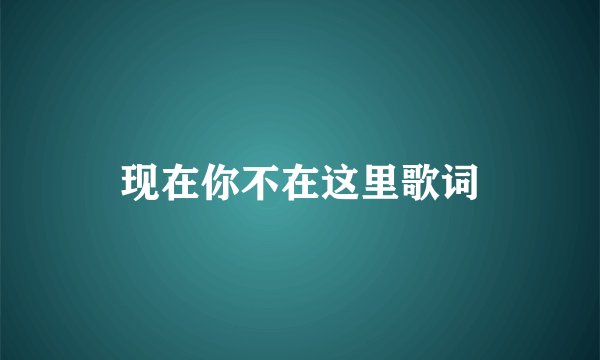 现在你不在这里歌词