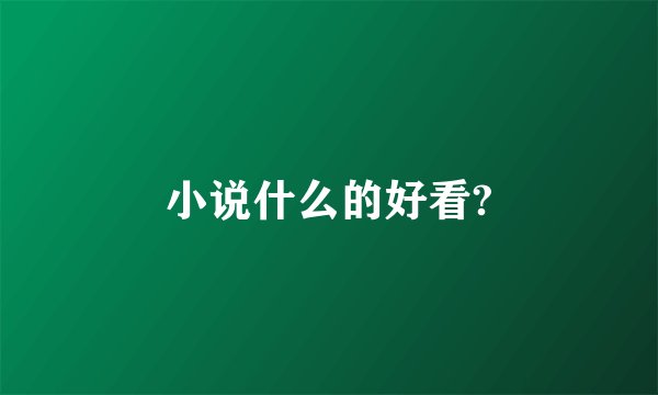 小说什么的好看?